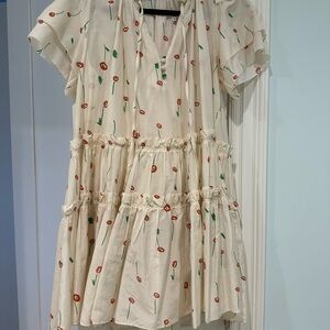 hunter bell flowy print dress with slip